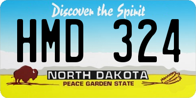 ND license plate HMD324