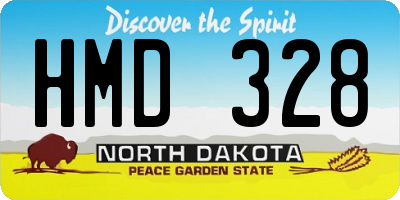 ND license plate HMD328