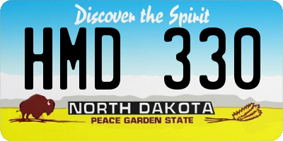 ND license plate HMD330