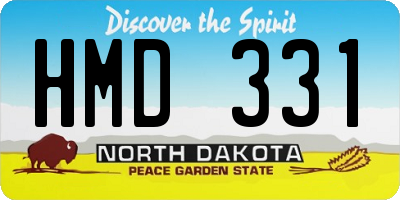 ND license plate HMD331