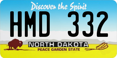 ND license plate HMD332