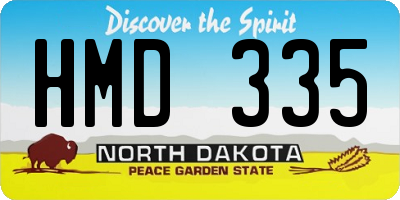 ND license plate HMD335