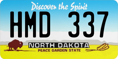 ND license plate HMD337