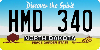 ND license plate HMD340