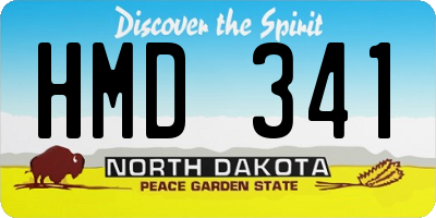 ND license plate HMD341