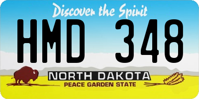 ND license plate HMD348