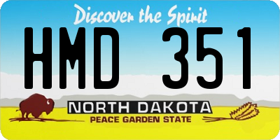 ND license plate HMD351