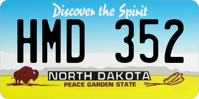 ND license plate HMD352