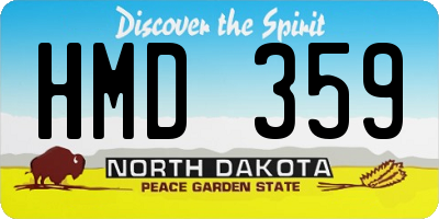 ND license plate HMD359