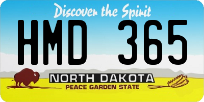 ND license plate HMD365