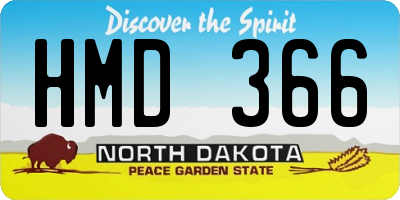 ND license plate HMD366