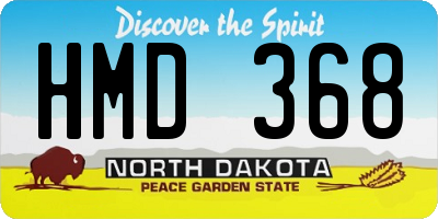 ND license plate HMD368