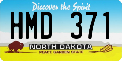 ND license plate HMD371