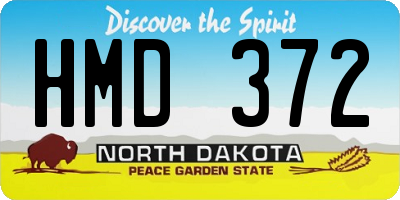 ND license plate HMD372