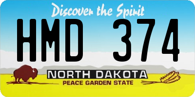 ND license plate HMD374