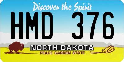 ND license plate HMD376