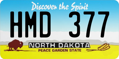 ND license plate HMD377