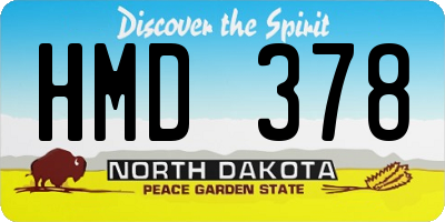 ND license plate HMD378