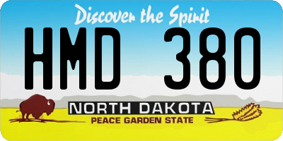 ND license plate HMD380