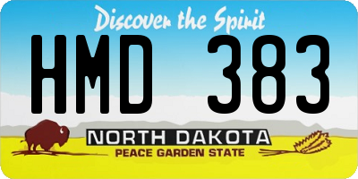 ND license plate HMD383