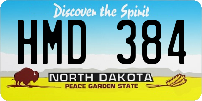 ND license plate HMD384