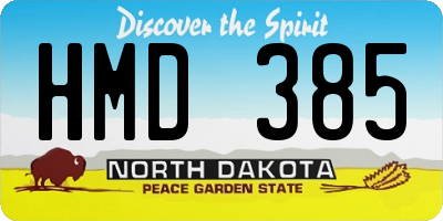 ND license plate HMD385