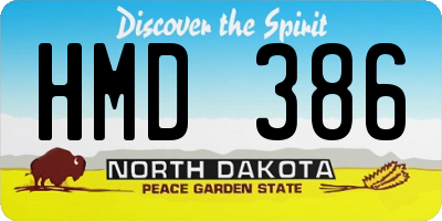 ND license plate HMD386