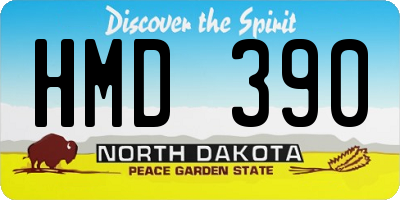 ND license plate HMD390