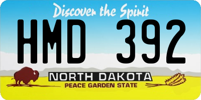 ND license plate HMD392