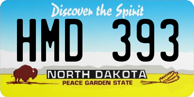 ND license plate HMD393