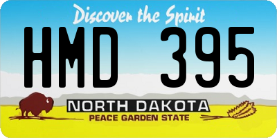 ND license plate HMD395