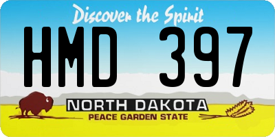 ND license plate HMD397