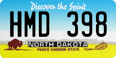 ND license plate HMD398