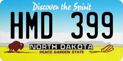 ND license plate HMD399