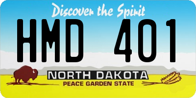 ND license plate HMD401