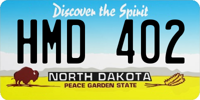 ND license plate HMD402