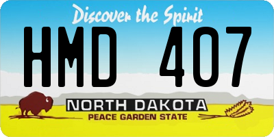 ND license plate HMD407