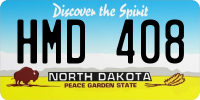 ND license plate HMD408