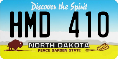 ND license plate HMD410