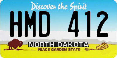 ND license plate HMD412
