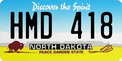 ND license plate HMD418