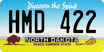 ND license plate HMD422