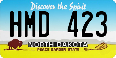 ND license plate HMD423