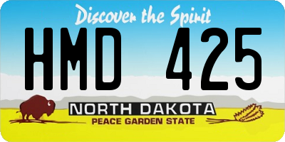 ND license plate HMD425