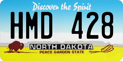 ND license plate HMD428