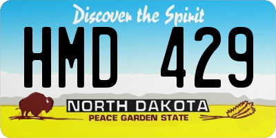 ND license plate HMD429