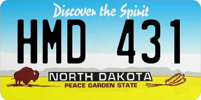 ND license plate HMD431