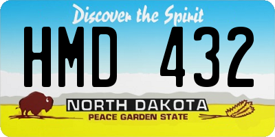 ND license plate HMD432