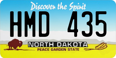 ND license plate HMD435