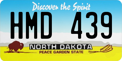 ND license plate HMD439